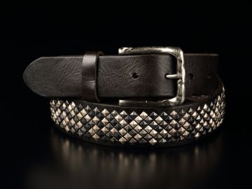 倉吉1074 龐克風鉚釘手工牛革腰帶/ 皮帶