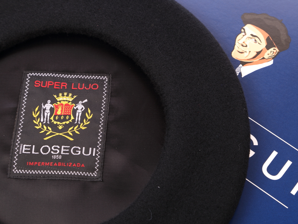 西班牙ELOSEGUI，男，SUPER LUJO貝雷帽，天鵝絨黑